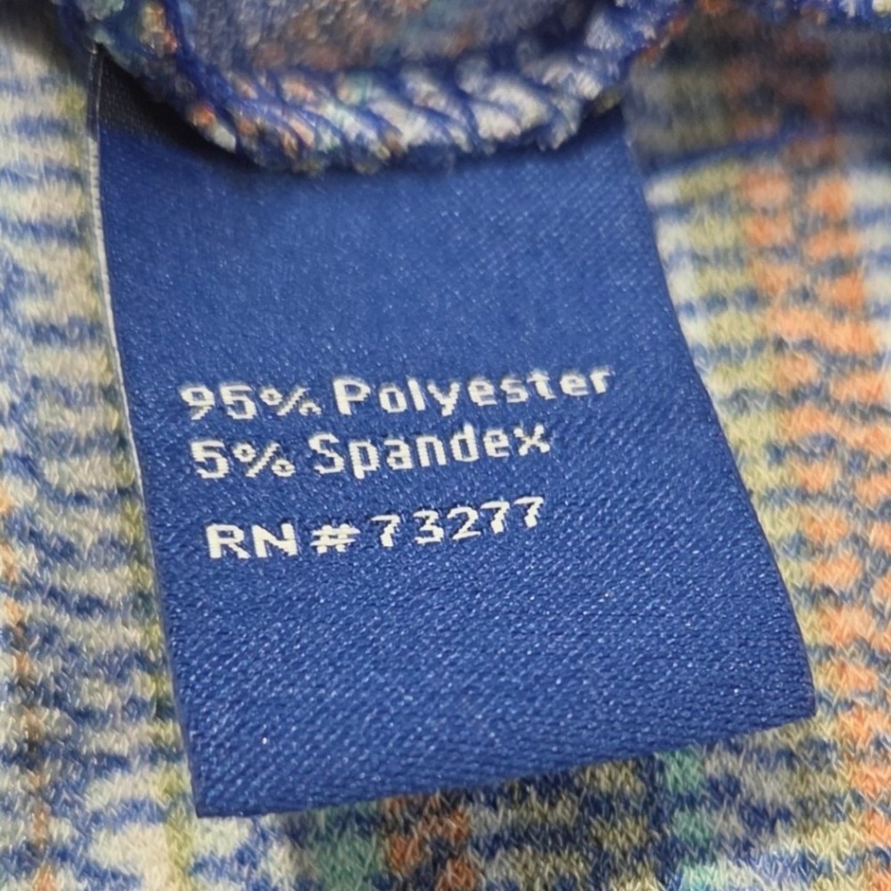 Apt. 9 Womens XL Striped Sharkbite Hem Sleeveless Dress Blue Orange Chevron Knit - Picture 5 of 6